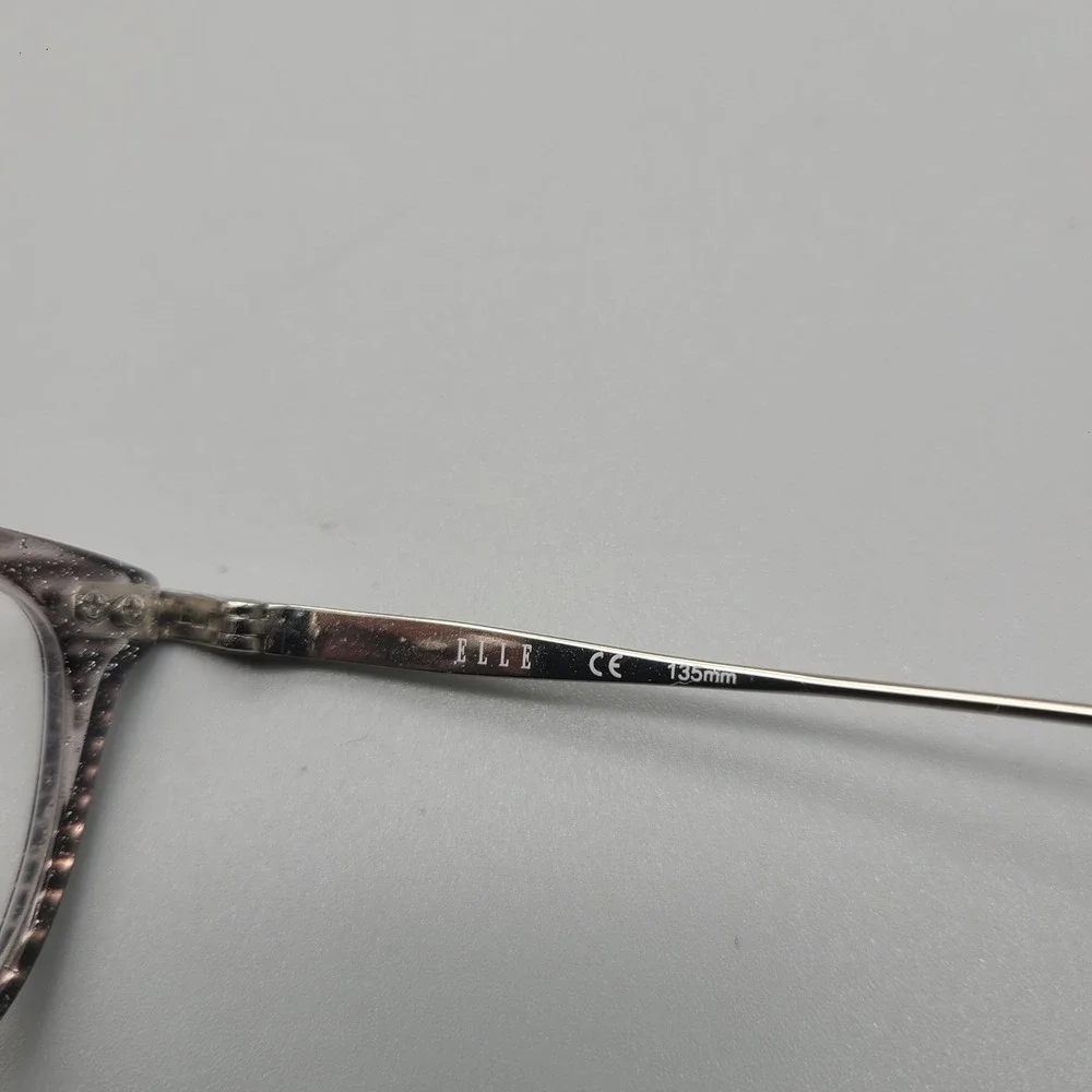 Elle EL13455 Eyeglasses Grey Black Striped Rectangular Frames 51-16-135 BK